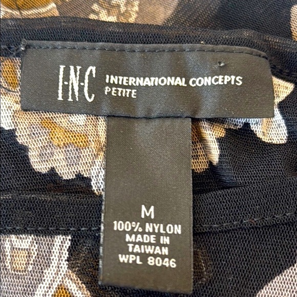 INC International Concepts Black and Tan Dolman Sleeve Blouse - Picture 8 of 8